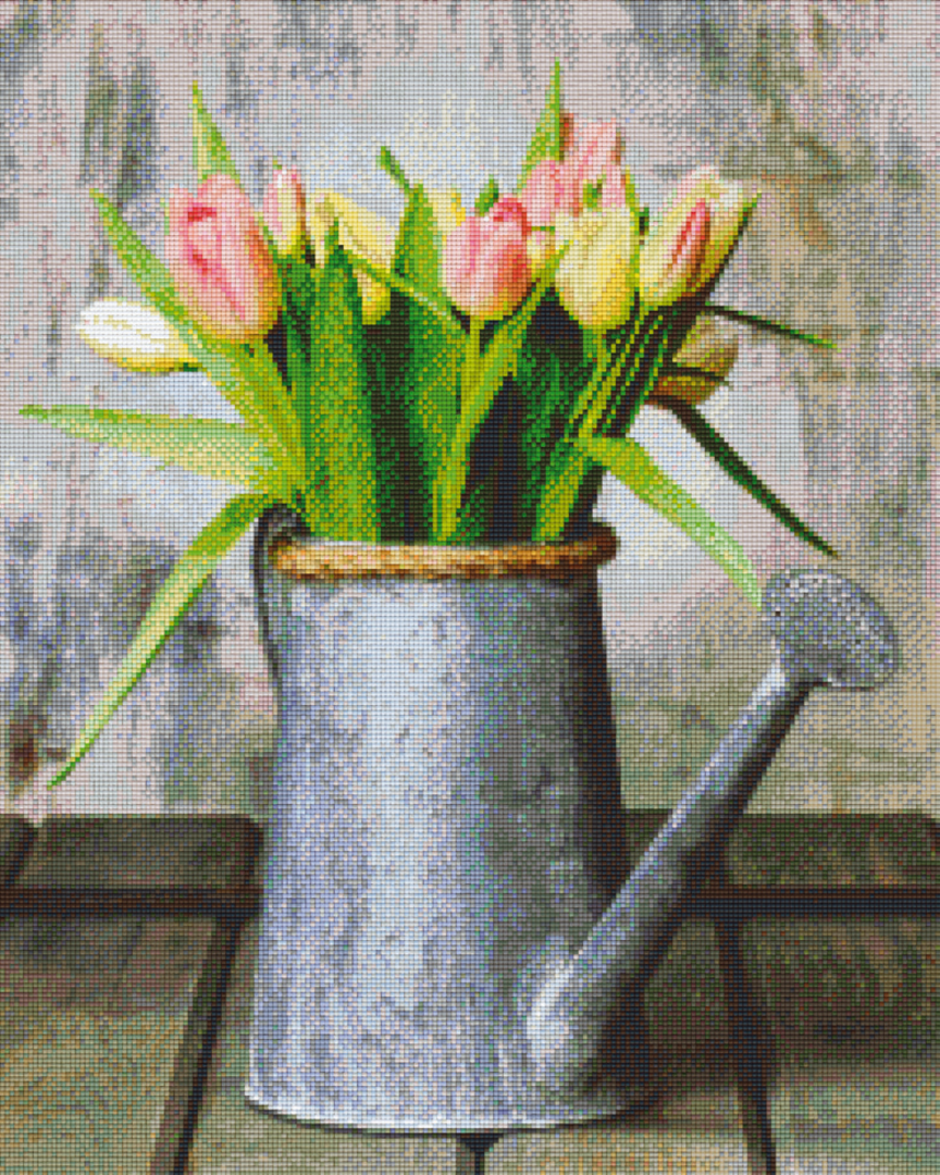 Colourful Tulips Twenty-Five [25] Baseplate PixelHobby Mini-mosaic Art Kit image 0
